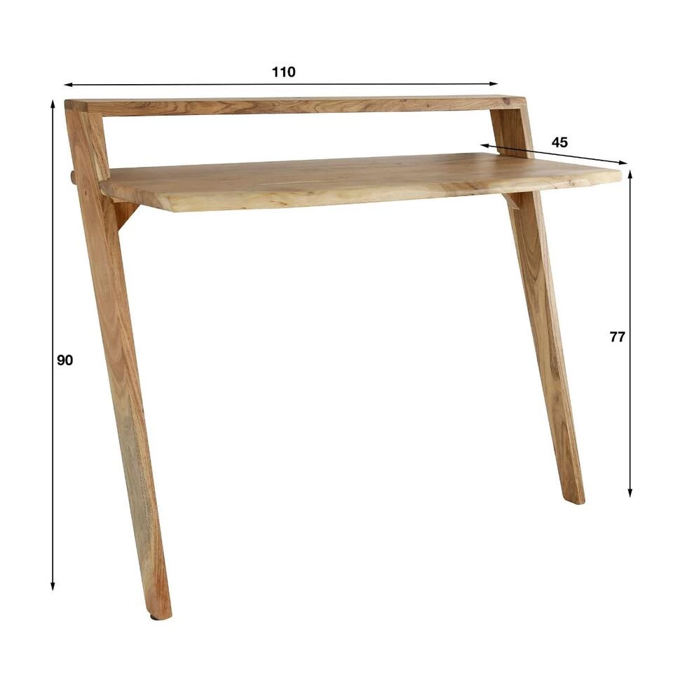 Silvio Bureau Acacia - Hout - Bruin - Afbeelding 4