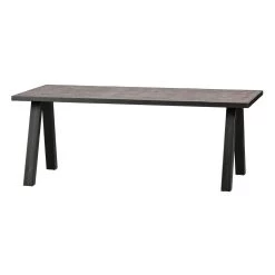 WOOOD Eettafel Met Utrecht Poot Tablo - Teak/Metaal - Natural - 180x90