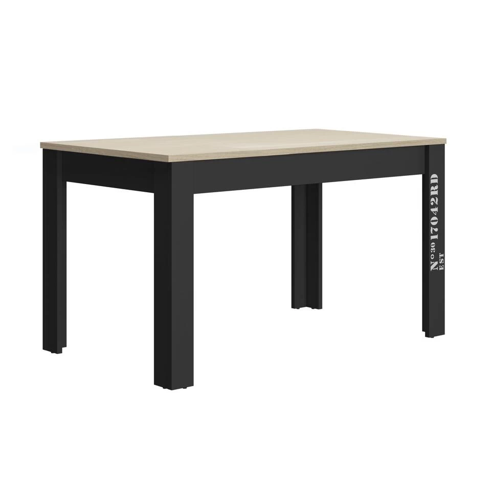 Diagone Eettafel Exit - 136x90x76 Cm - Zwart/eikenlook - Afbeelding 2