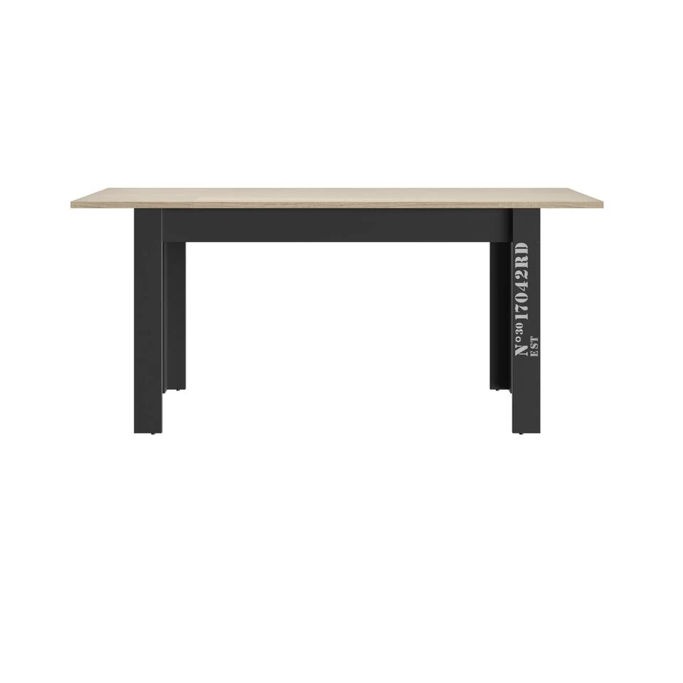 Diagone Eettafel Exit - 136x90x76 Cm - Zwart/eikenlook - Afbeelding 4
