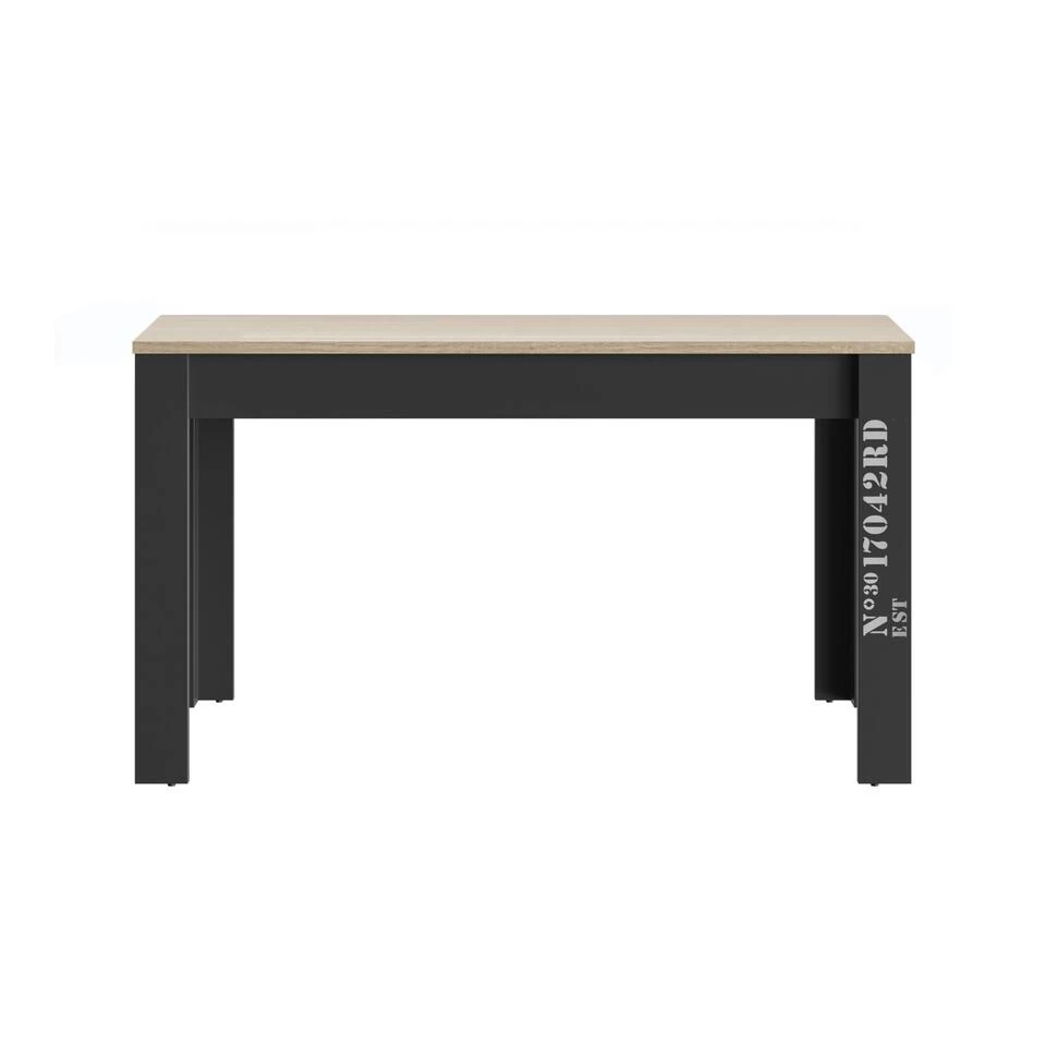 Diagone Eettafel Exit - 136x90x76 Cm - Zwart/eikenlook