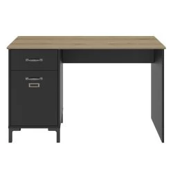 Diagone Bureau Manchester - 1 Lade En 1 Deur - Zwart/Eikenkleur