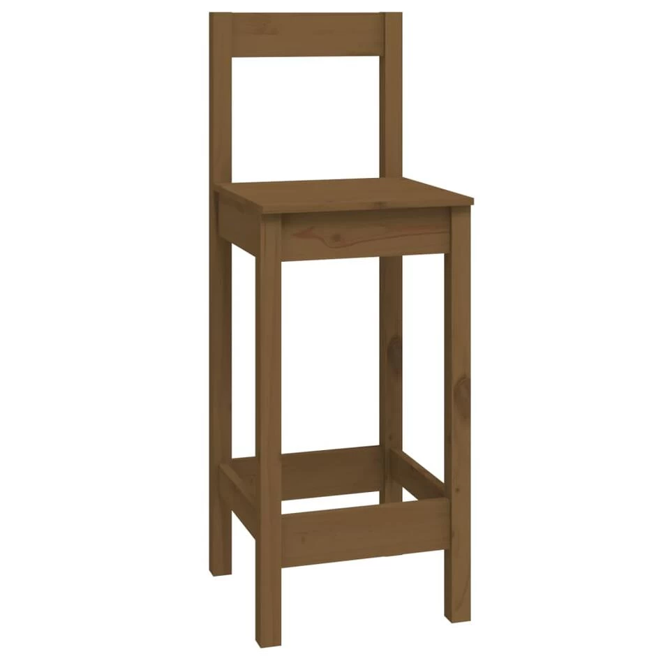 VidaXL 9-delige Barset Massief Grenenhout Honingbruin - Afbeelding 4