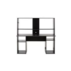 Diagone Gamer Bureau Stream - Incl. LEDbalk - Opbergvakken - Zwart