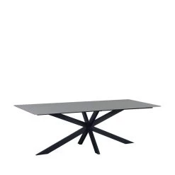 Eettafel Edin 190x90 Cm Marmerlook Grijs - 190x90x76 Cm - Stoneware - Grijs