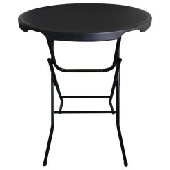 Giga Meubel Statafel Zwart - Ø80cm - Inklapbaar - Statafel Piper