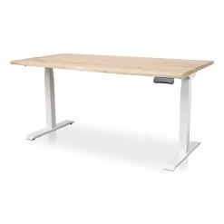 MRC Zit-sta Bureau Massief Boomstam Blad 180x90 Wit Frame NEN-EN 527