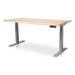 MRC Zit-sta Bureau Massief Boomstam Blad 160x80 Alu Frame NEN-EN 527