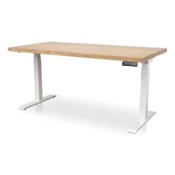 MRC Zit-sta Bureau Massief Eiken Blad 120x80 Wit Frame NEN-EN 527