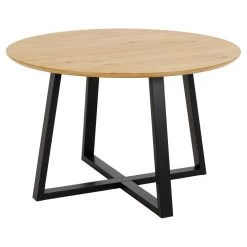 Sohome Ronde Eettafel Madaline - Eiken - 120cm - Naturel / Zwart