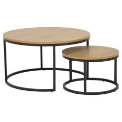Sohome Salontafel Margalit - Set Van 2 Stuks - Eiken