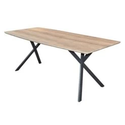 Deens Ovale Eettafel Hanna 160x90 Eiken Antiquewash - 160x90x76 Cm - MDF - Bruin