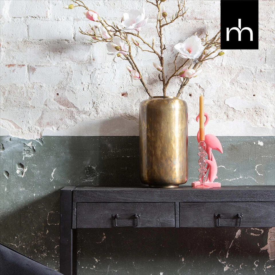 Sidetable Atlanta Black 2 Lades 120cm - Mangohout - Zwart - Rechthoekig - Afbeelding 2