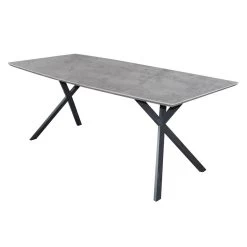 Eettafel Ovaal Wesley Industrieel 190x90 Cm Betonlook 190x90x76 Cm MDF