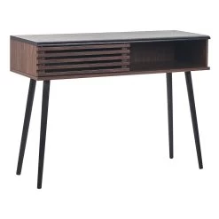 Beliani Consoletafel PERTH - Donkere Houtkleur Vezelplaat