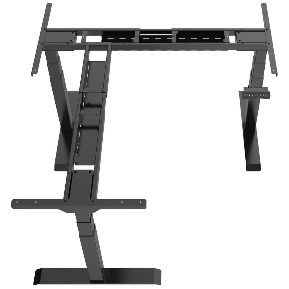 Elektrisch Verstelbaar Bureau Natuur Eik - Hoek Zit-sta Frame Zwart - Afbeelding 4