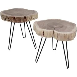 Dylan Houten Bijzettafel - Hout - Bruin