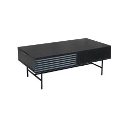 Salontafel Met Opbergruimte Jonas Mangohout 120x60 Cm Zwart 120x120x46 Cm