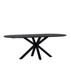 Giga Meubel Eettafel Ovaal - Zwart - 200cm - Eettafel Dean