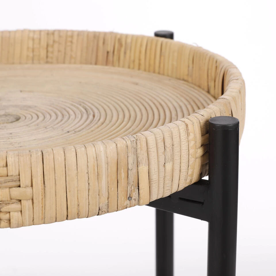 Mica Decorations Kaj Bijzettafel - H51 X Ø44,5 Cm - Rotan - Bruin - Afbeelding 2