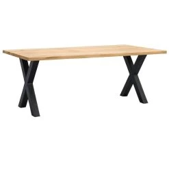 UMIX Eettafel Houston X-poot - 75x200x100 Cm - Eiken/zwart