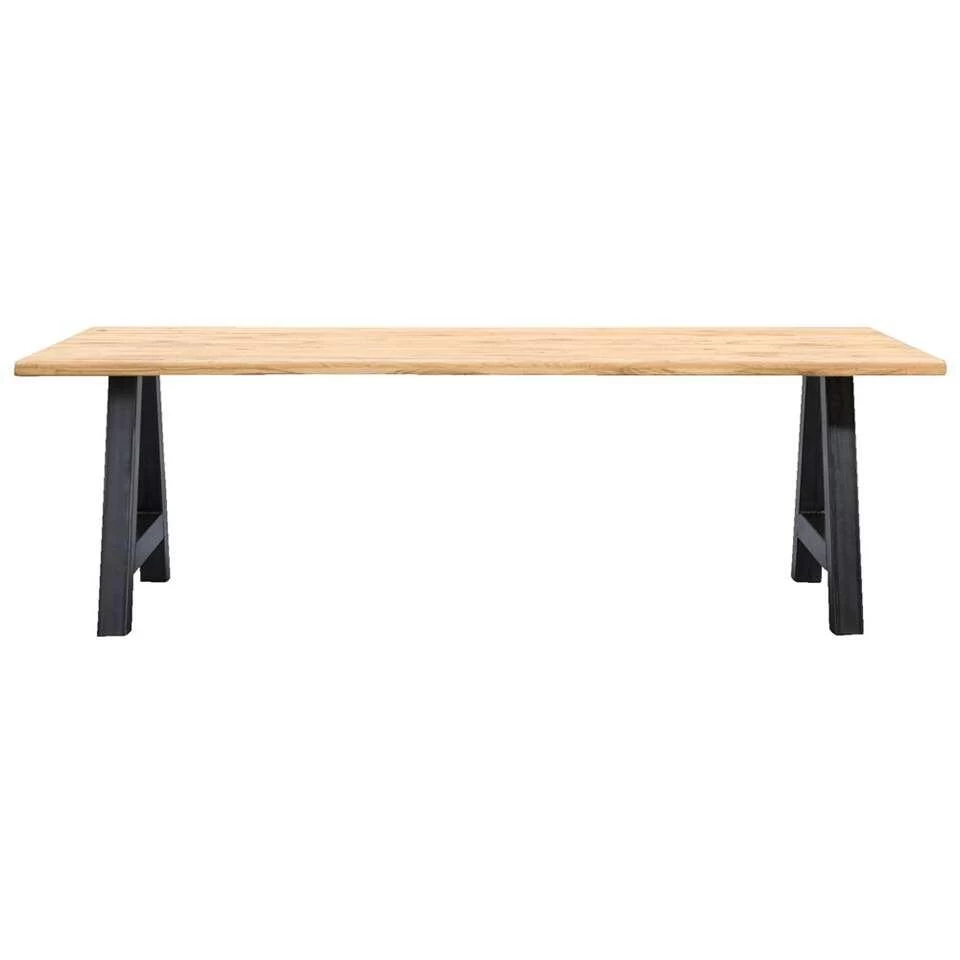 UMIX Boomstamtafel Houston A-poot - 75x200x100 Cm - Eiken/zwart - Afbeelding 2