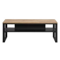 Salontafel Luc - Antraciet/eikenkleur - 40x118x67 Cm