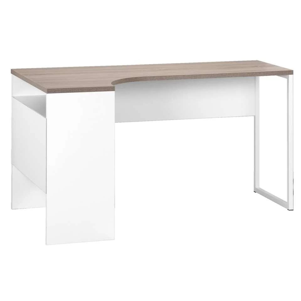 Hoekbureau Hannover - Wit/truffel - 76,8x145x81 Cm - Afbeelding 3