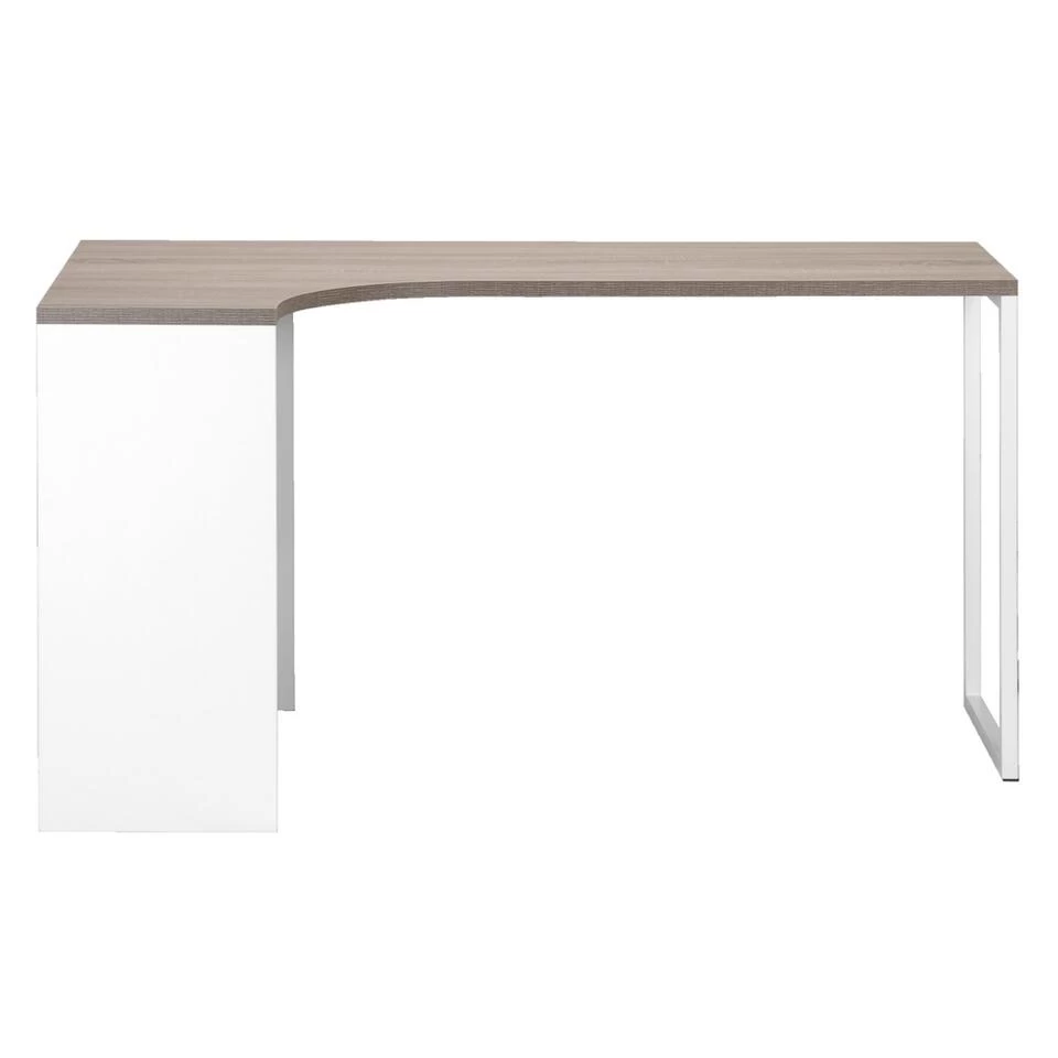Hoekbureau Hannover - Wit/truffel - 76,8x145x81 Cm
