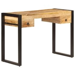 VidaXL Bureau Met 2 Lades 110x50x77 Cm Massief Mangohout