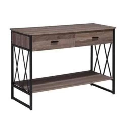 Beliani Consoletafel AYDEN - Donkere Houtkleur Vezelplaat