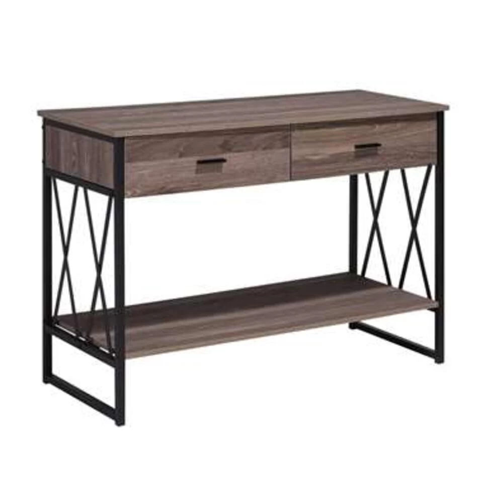 Beliani Consoletafel AYDEN - Donkere Houtkleur Vezelplaat