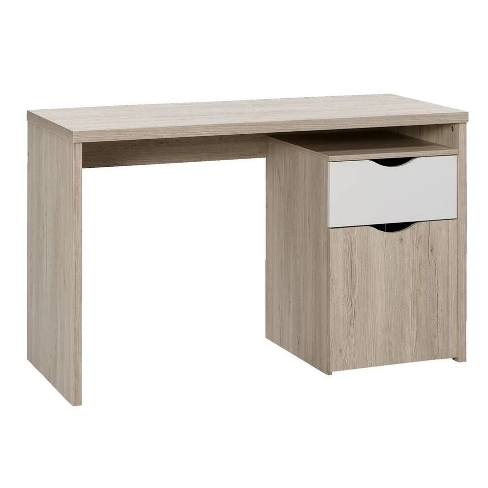 Bureau Tempo - Eikenkleur/wit - 76x120x55 Cm - Afbeelding 3