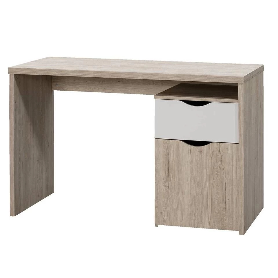 Bureau Tempo - Eikenkleur/wit - 76x120x55 Cm - Afbeelding 4