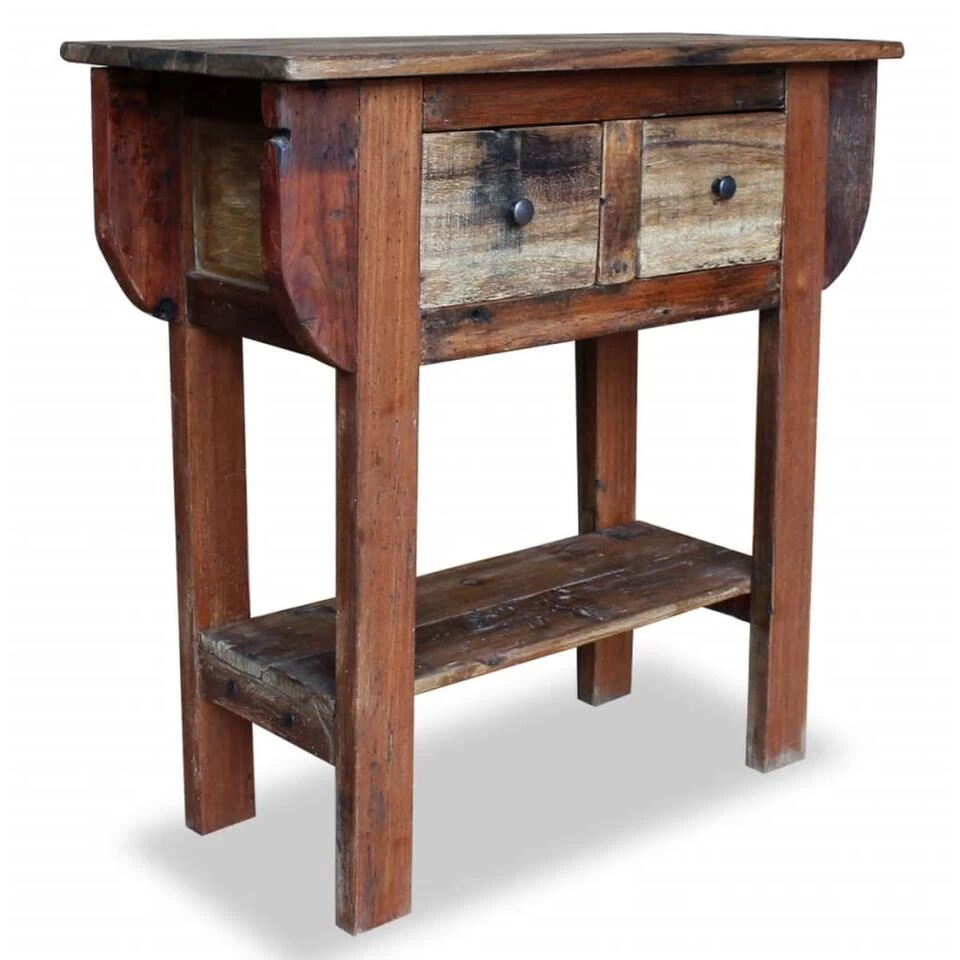 VidaXL Wandtafel 80x35x80 Cm Massief Gerecycled Hout