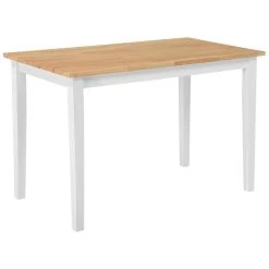 Beliani Eettafel HOUSTON - Wit Rubberhout