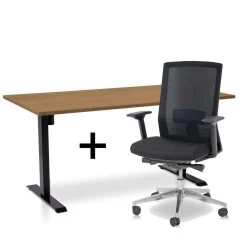 MRC EASY Set - Zit-sta Bureau + Bureaustoel - 160x80 - Havanna