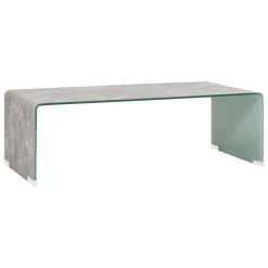 VidaXL Salontafel 98x45x31 Cm Gehard Glas Marmer Bruin