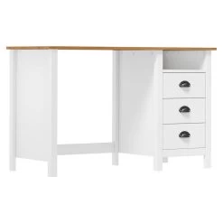 VidaXL Bureau Hill 3 Lades 120x50x74 Cm Massief Grenenhout