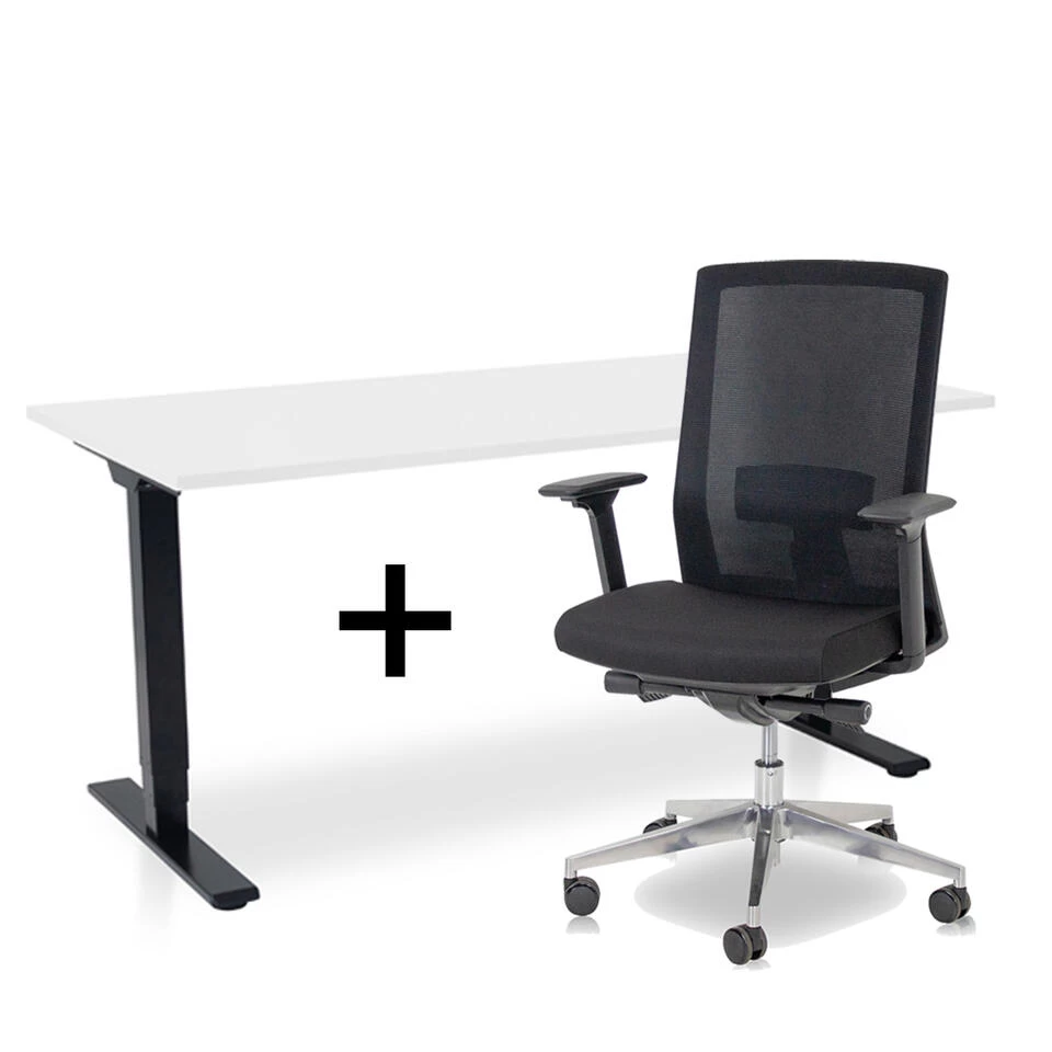 MRC COMFORT Set - Zit-sta Bureau + Stoel - 160x80 - Wit