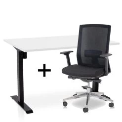 MRC EASY Set - Zit-sta Bureau + Bureaustoel - 120x80 - Wit