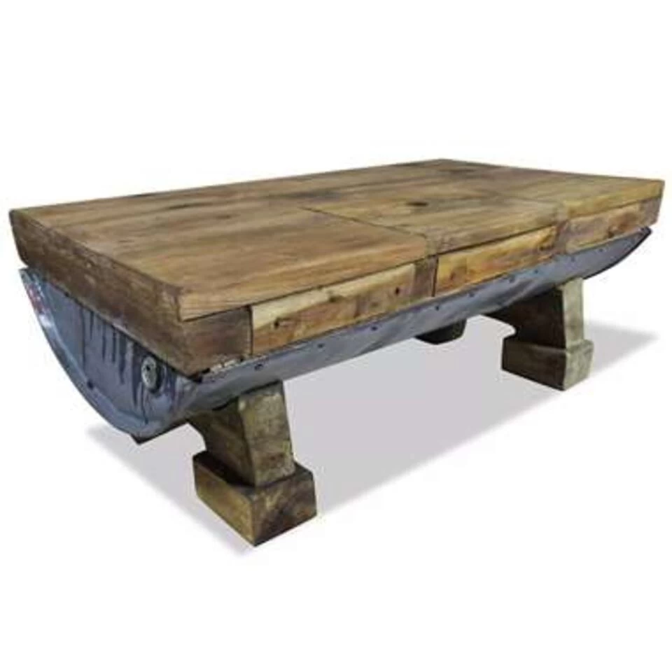 VidaXL Salontafel 90x50x35 Cm Massief Gerecycled Hout