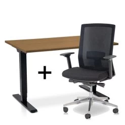MRC COMFORT Set - Zit-sta Bureau + Stoel - 140x80 - Havanna