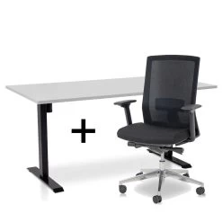 MRC EASY Set - Zit-sta Bureau + Bureaustoel - 160x80 - Grijs