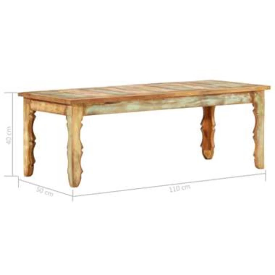 VidaXL Salontafel 110x50x40 Cm Massief Gerecycled Hout - Afbeelding 4