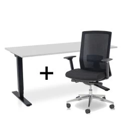 MRC COMFORT Set - Zit-sta Bureau + Stoel - 160x80 - Grijs