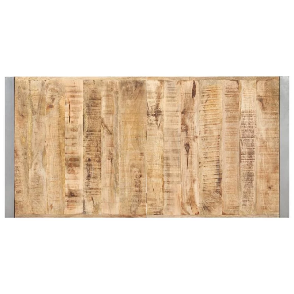 VidaXL Eettafel 140x70x75 Cm Massief Ruw Mangohout - Afbeelding 3