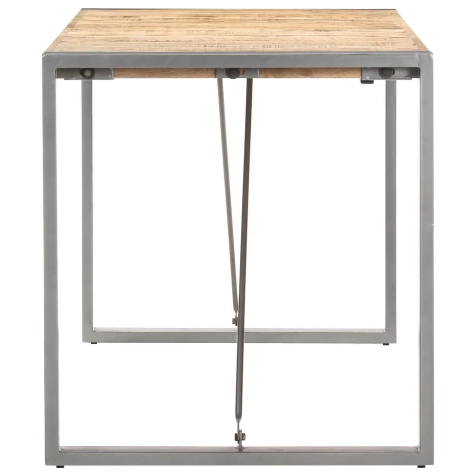 VidaXL Eettafel 140x70x75 Cm Massief Ruw Mangohout - Afbeelding 2