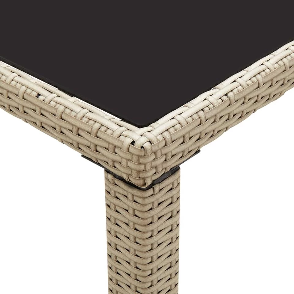 VidaXL Tuintafel 123x60x74 Cm Poly Rattan Beige - Afbeelding 3
