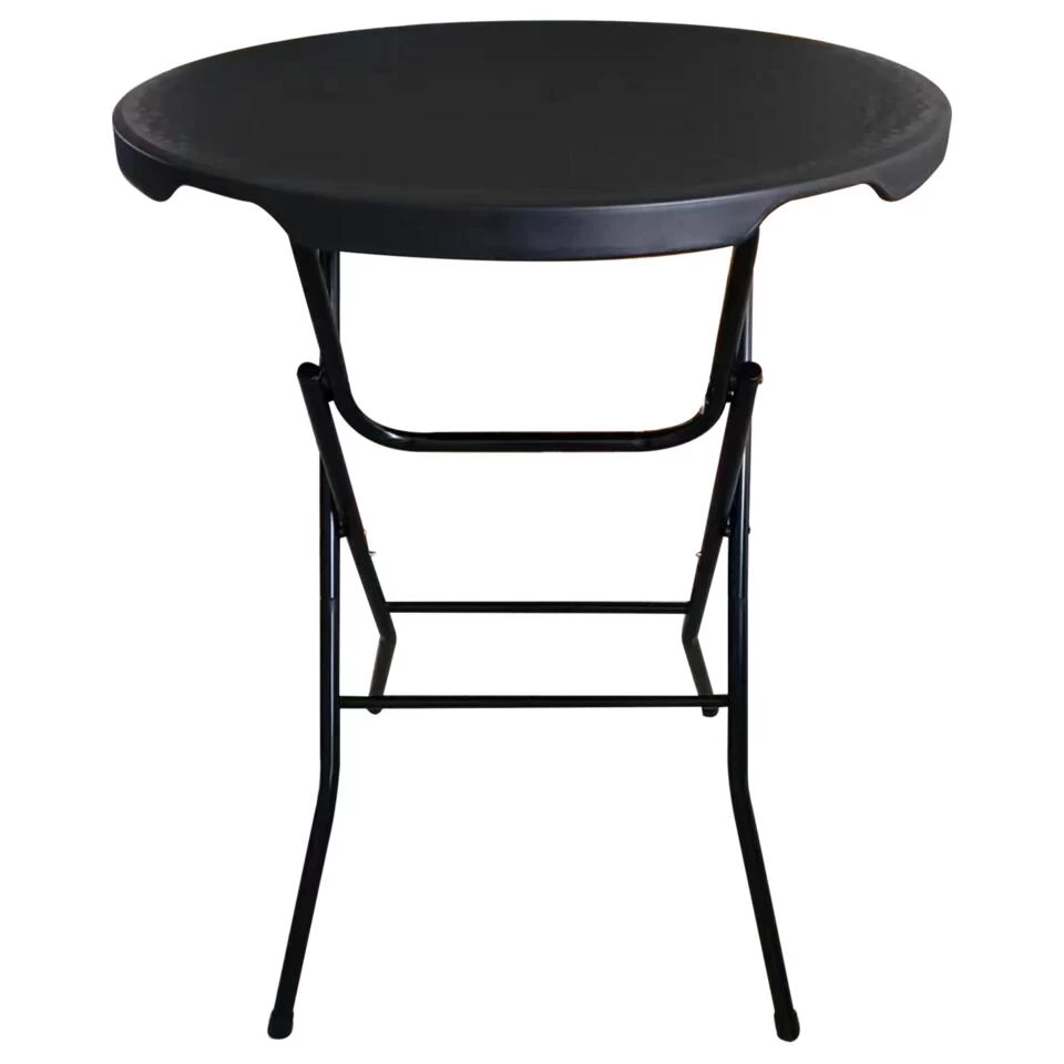 Giga Meubel Statafel Zwart - Ø80cm - Inklapbaar - Statafel Piper - Afbeelding 2